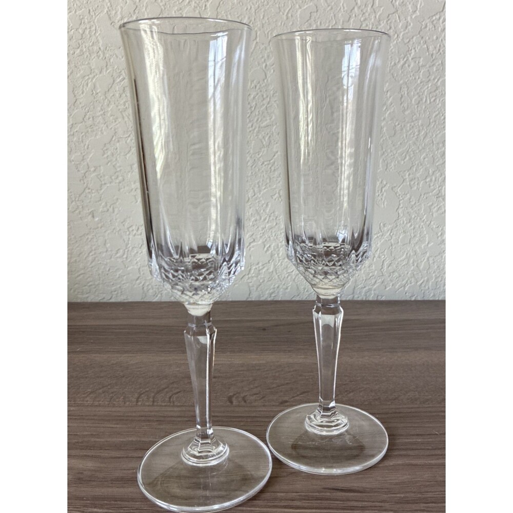 2x Lead Crystal Champagne Flute 8.3”x 2.15”